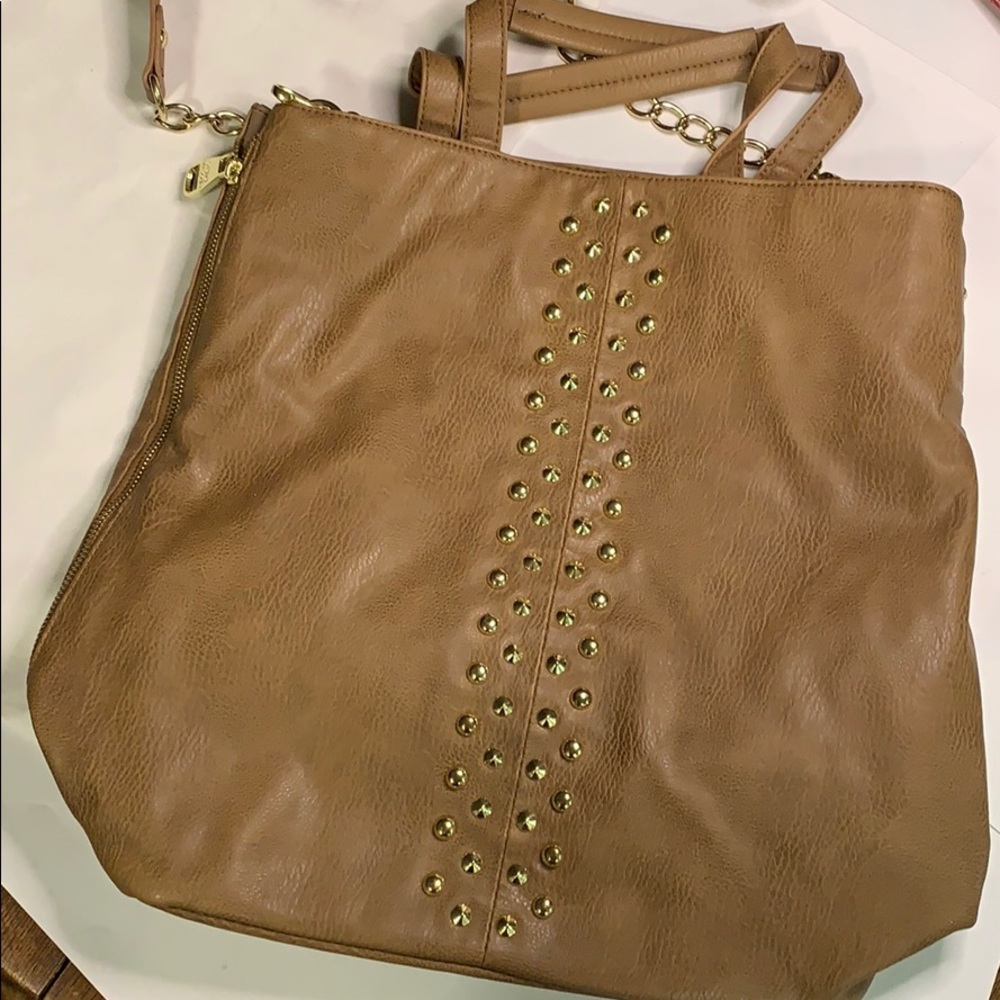 Steve Madden Stylish Tan Studded Women's Tote Bag